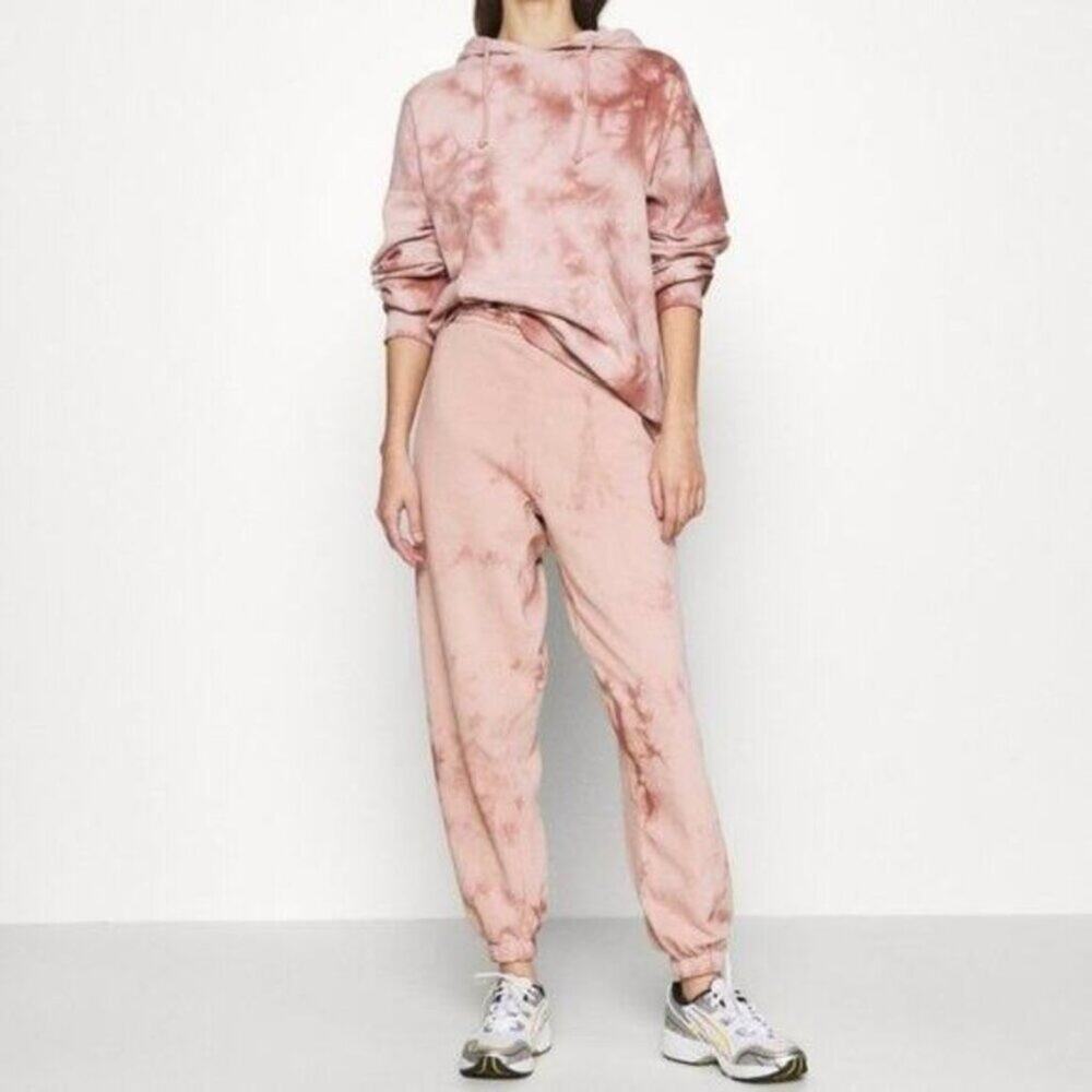 Topshop Premium Pink Tie Dye Sweatshirt Hoodie Women's Size Large NEW
